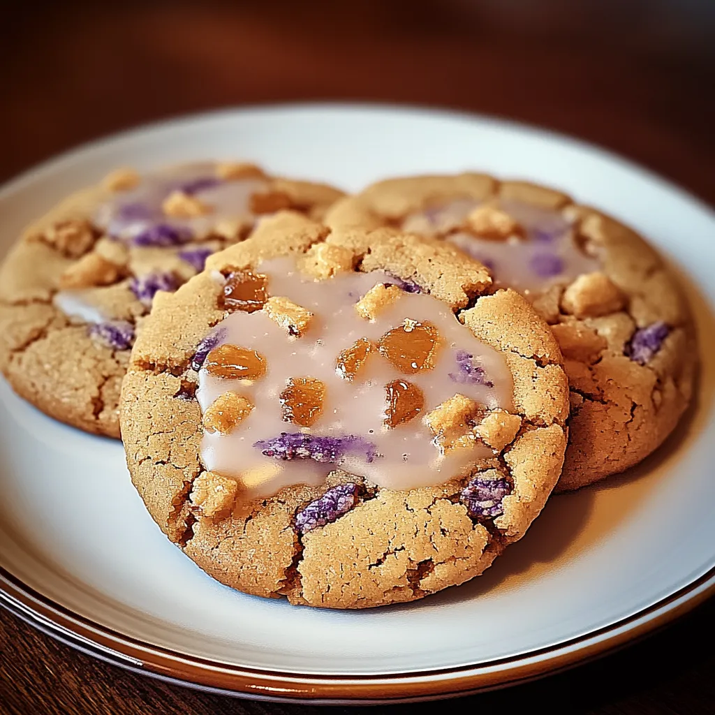 Two cookies on a plate.