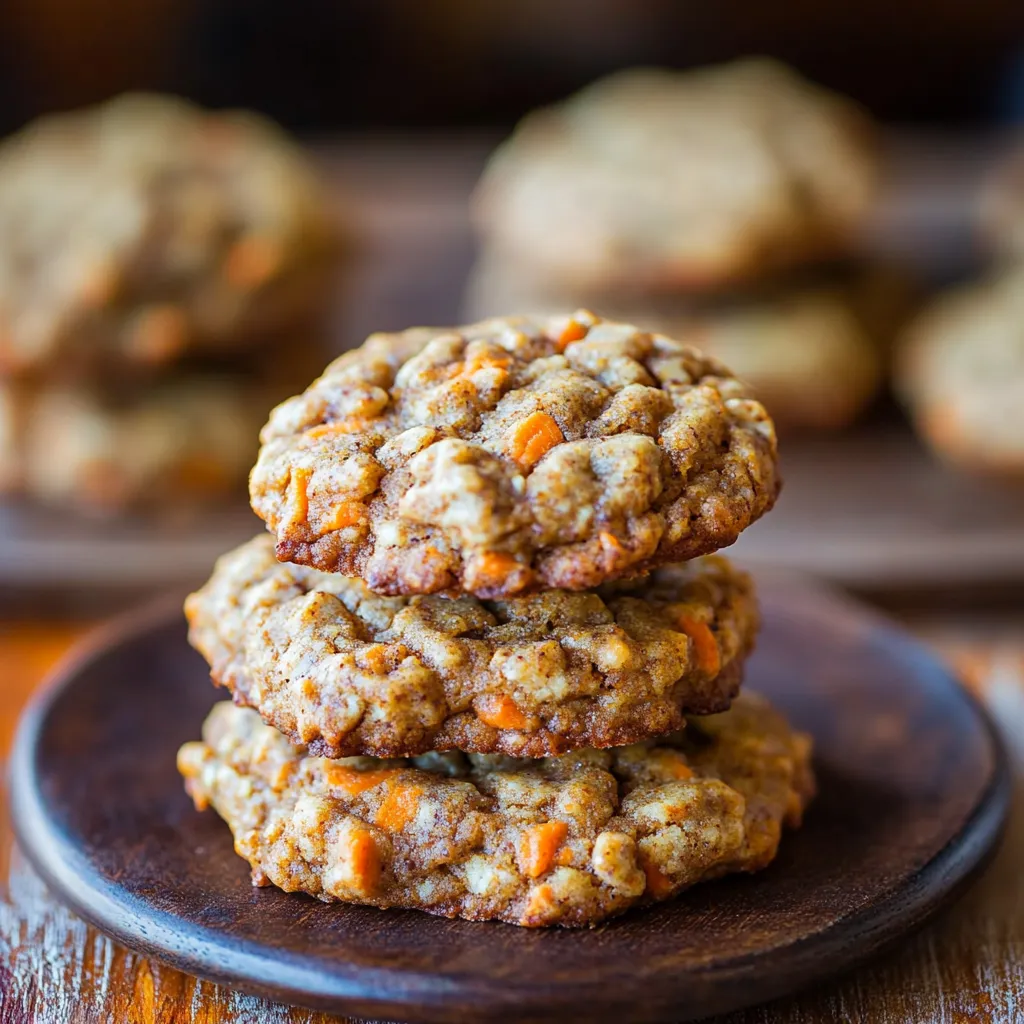 A stack of cookies on a wooden board.
