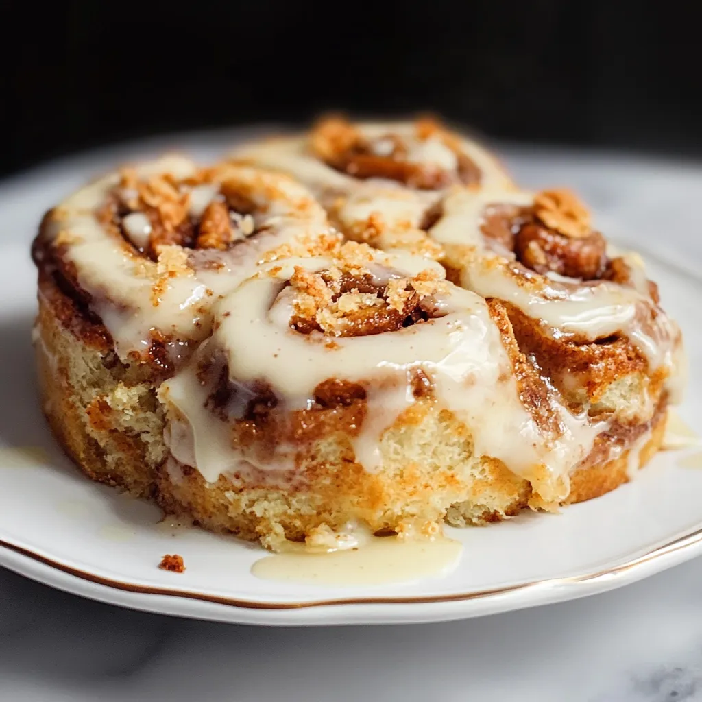 A plate of cinnamon rolls.