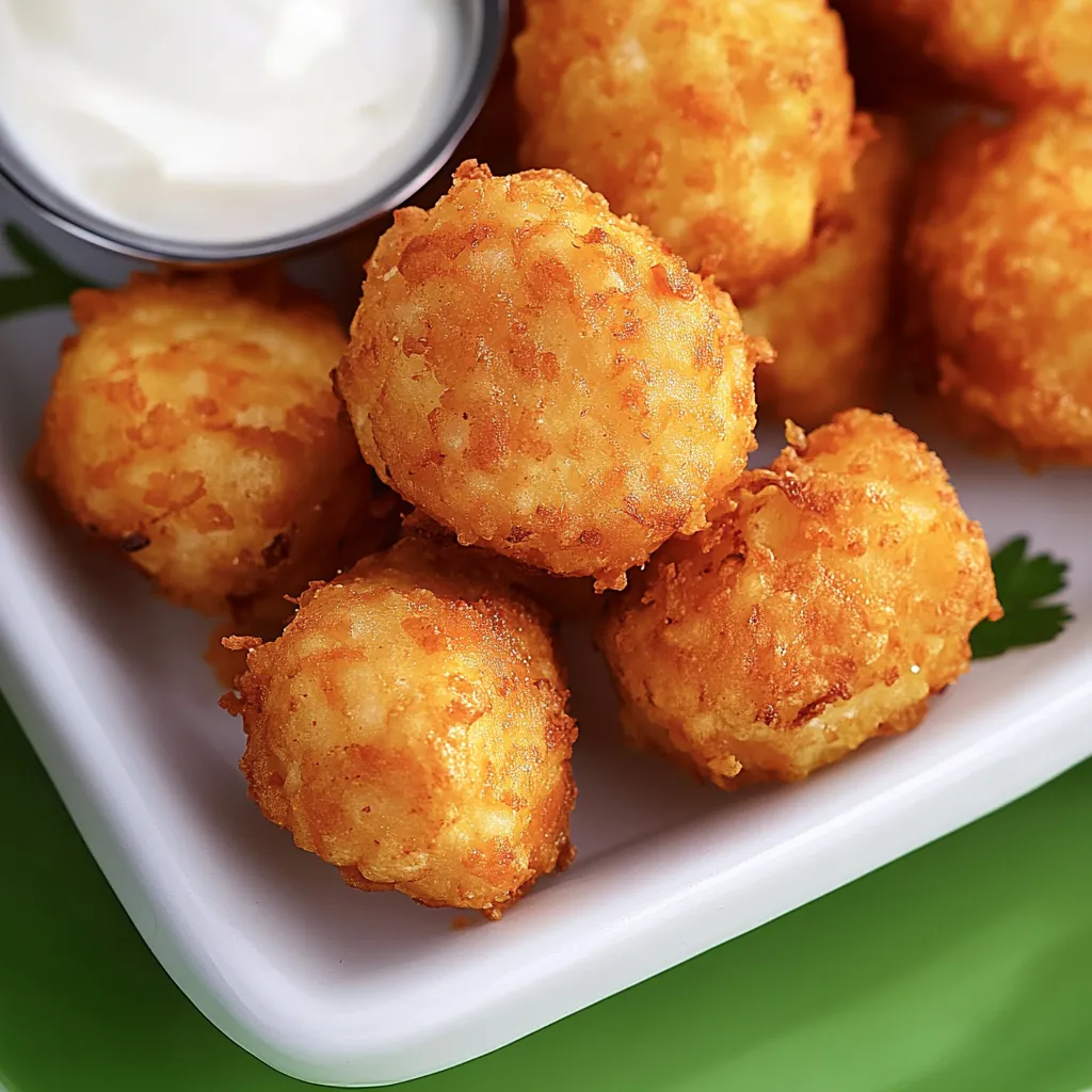 A plate of golden carrot bites with dipping sauce.