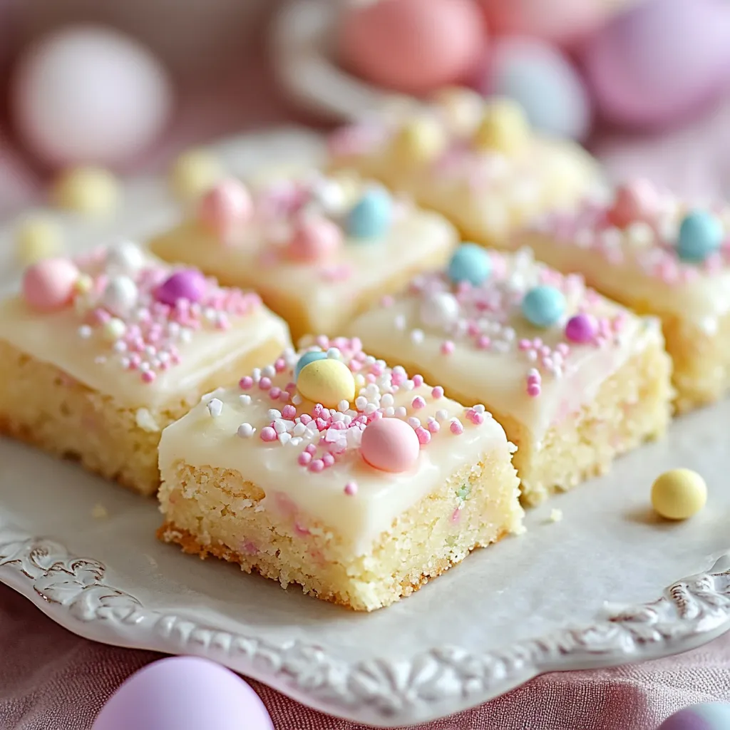 A plate of cake with sprinkles and eggs.