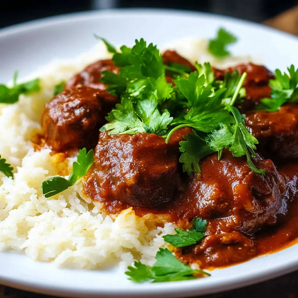 A cozy meal of meatballs served over rice.