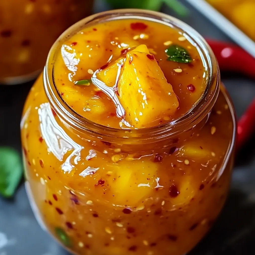 A pineapple sauce jar.