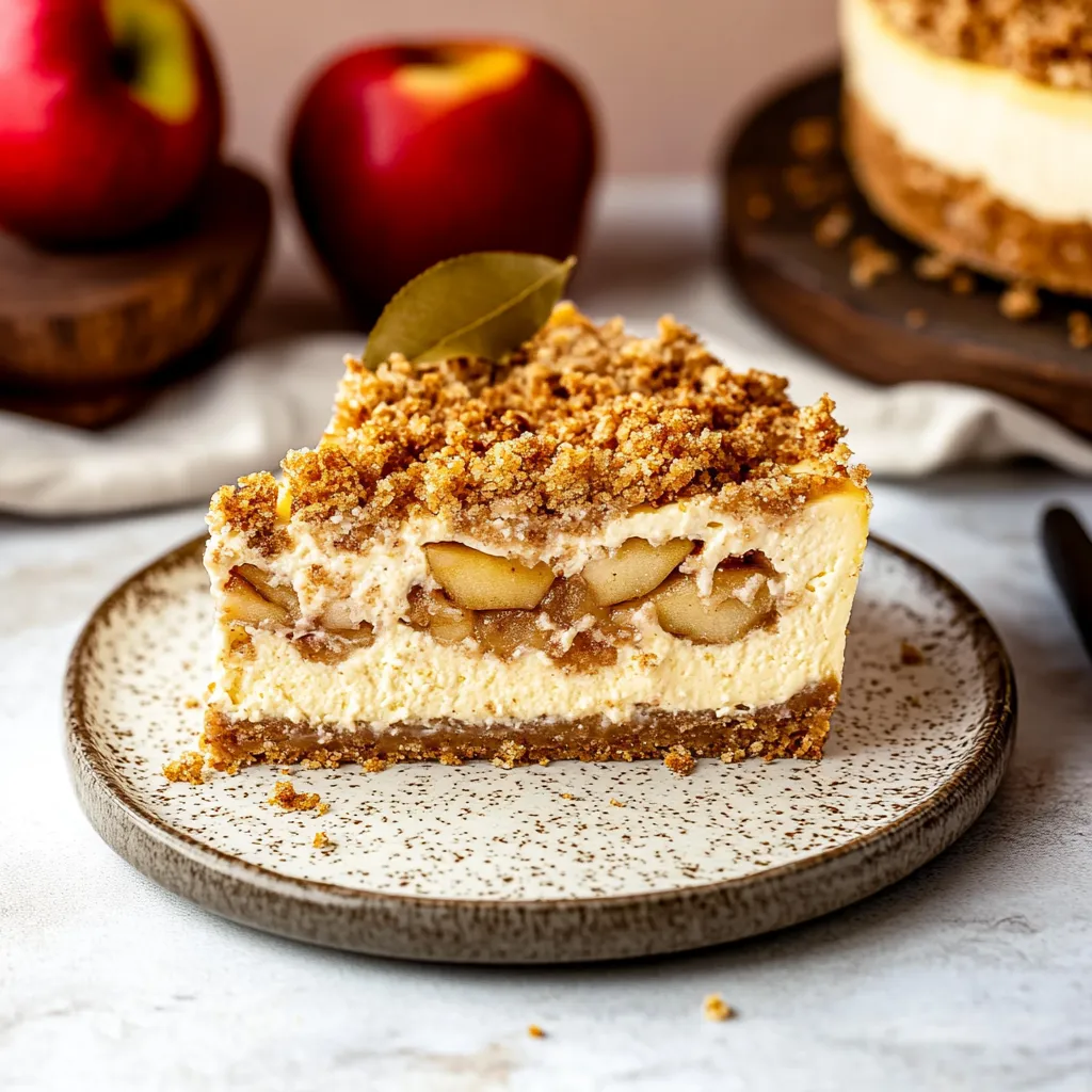 A slice of apple pie on a plate.