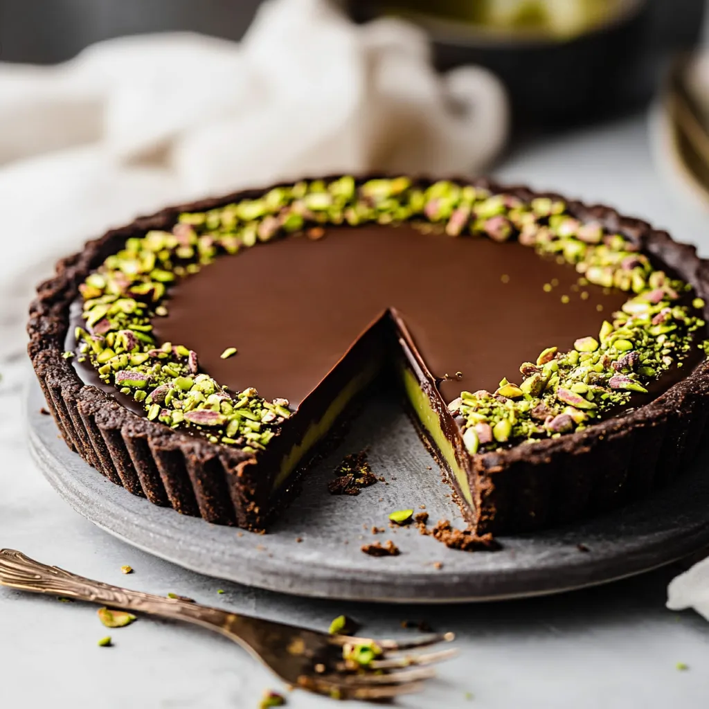 A slice of chocolate cake with almonds.