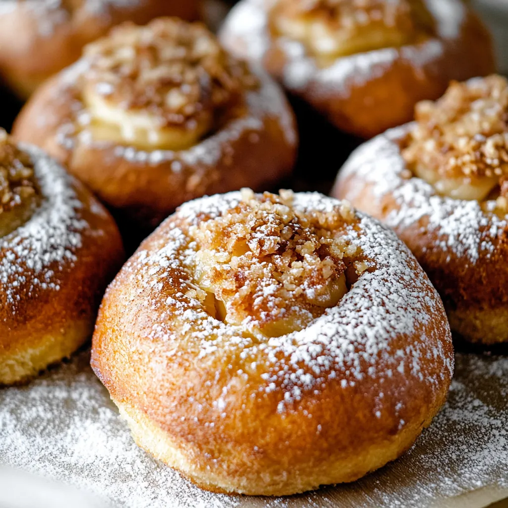 A plate of sugared donuts served on a plate.