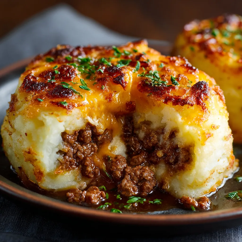 A plate of food with meat and potatoes.