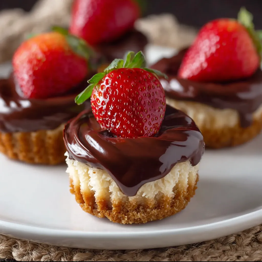 A chocolate dessert with strawberries on top.