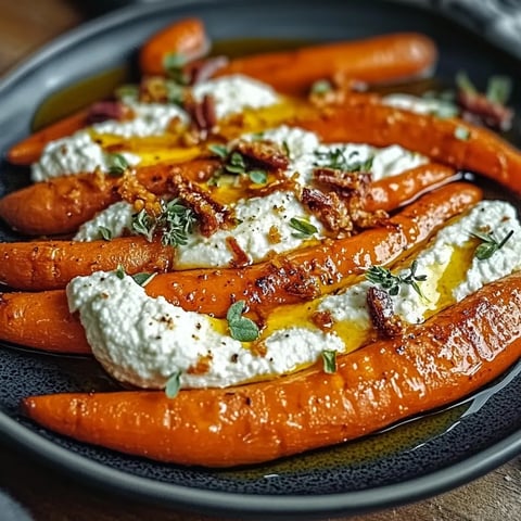 A plate of carrots with white sauce on top.